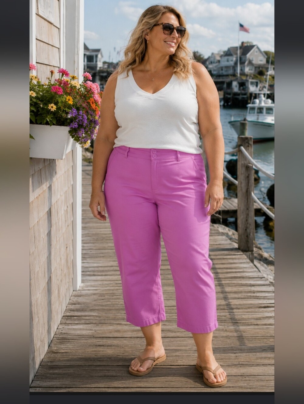 Lane Bryant Venezia NWT Purple Cropped Pants Size 22